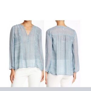 Joie 'Parmena' Print Silk Shirt Pale Ocean Small